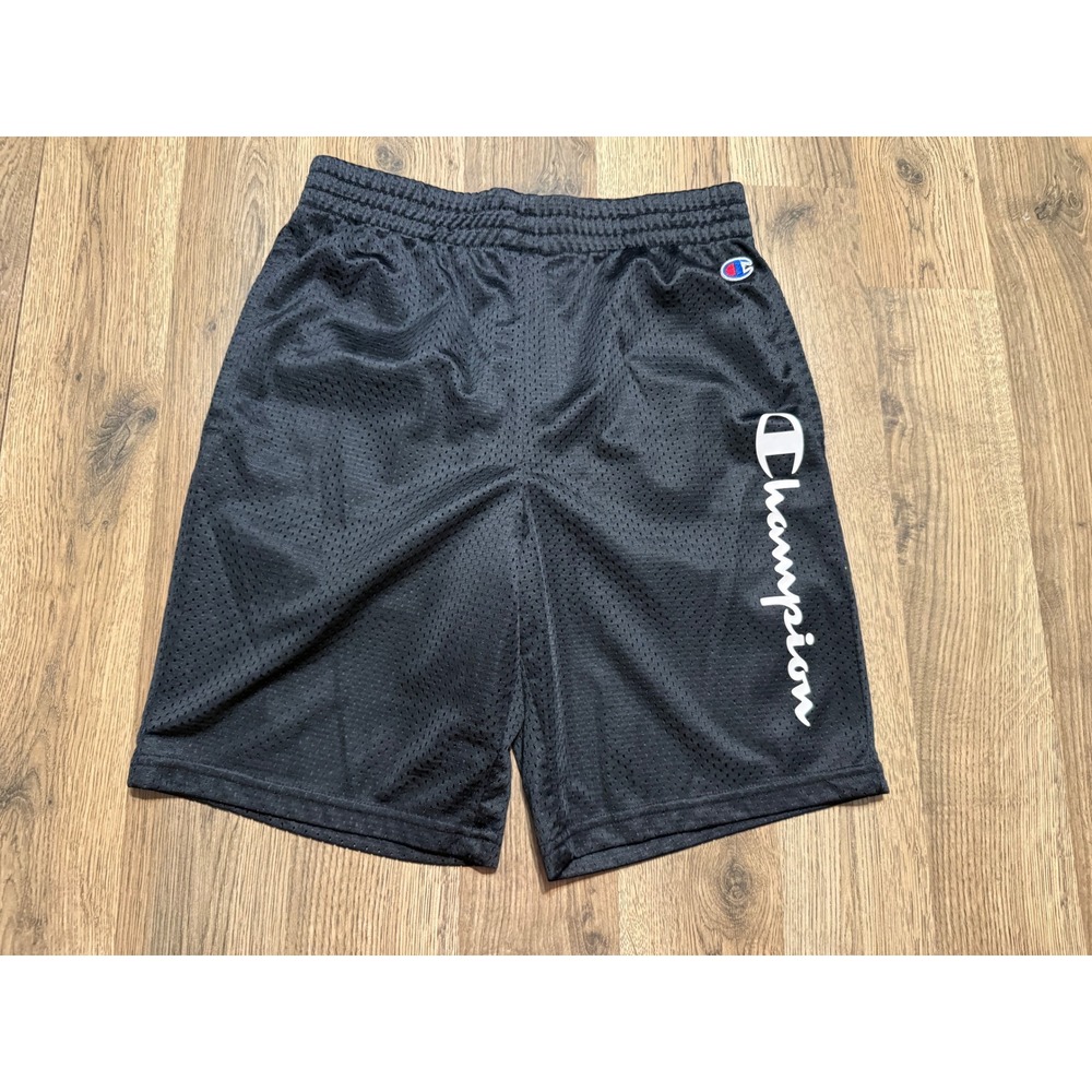 Champion Shorts Youth Boys Size Large Black Basketball Shorts Logo Print
